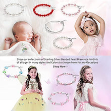 Load image into Gallery viewer, Baby Crystals Delicate Sterling Silver Bracelets for Girls with Rosaline European Simulated Pearls, Elegant Girls Jewelry, Pearl Bracelet for Birthday Gifts Flower Girls
