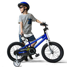 Load image into Gallery viewer, RoyalBaby Kids Bike Boys Girls Freestyle BMX Bicycle with Training Wheels Gifts for Children Bikes 14 Inch Blue
