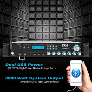 Pyle Bluetooth Hybrid Amplifier Receiver - Home Theater Pre-Amplifier with Wireless Streaming Ability, MP3/USB/SD/AUX/FM Radio (3000 Watt)