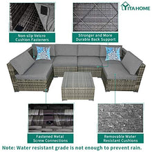 Load image into Gallery viewer, YITAHOME 7 Piece Outdoor Patio Furniture Sets, Garden Conversation Wicker Sofa Set, and Patio Sectional Furniture Sofa Set with Coffee Table and Cushion for Lawn, Backyard, and Poolside

