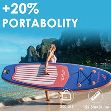 Load image into Gallery viewer, UPWELL Inflatable Paddle Board Sup - Stand Up Blow Up Kids 3 Piece Easy Eddy Modular Hard Shell Youth Adults Surf Blue Seat
