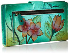 Load image into Gallery viewer, Anna by Anuschka womens 1833 Wallet Hand Painted Genuine Leather, Birds in Paradise Green, One Size US
