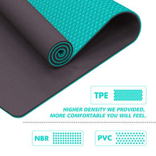 Load image into Gallery viewer, FrenzyBird 1/4-Inch TPE Yoga Mat with Carrying Strap and Alignment Marks, Anti Slip and Easy to Clean, Provides Perfect Cushioning, Ideal for Beginners and Advanced Yogis
