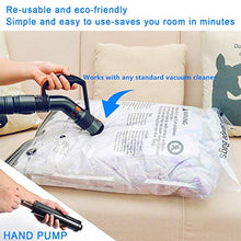 Load image into Gallery viewer, SUOCO Vacuum Storage Bags 8 Pack (4 x Large, 4 x Jumbo) Space Saver Compression Bags with Hand Pump
