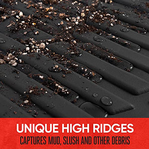 Motor Trend 923-BK Black FlexTough Contour Liners-Deep Dish Heavy Duty Rubber Floor Mats for Car SUV Truck & Van-All Weather Protection, Universal Trim to Fit