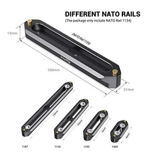 SMALLRIG Quick Release Safety Rail NATO Rail 10cm Long, Black- 1134