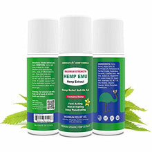 Load image into Gallery viewer, Hemp Emu Roll-on Gel - Made in USA - 3 fl oz - Natural Gel for Discomfort in Knees, Joints and Lower Back - Hemp Oil Extract Gel with Emu Oil &amp; Menthol

