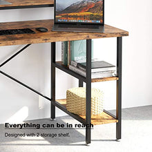 Load image into Gallery viewer, IRONCK Industrial Computer Desk 55&quot;, Office Desk with Printer Monitor Shelf Storage Shelf CPU Stand, Studying Writing Table for Home Office
