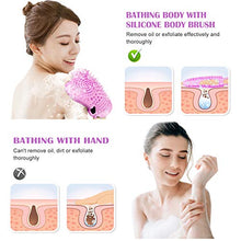 Load image into Gallery viewer, Exfoliating Silicone Body Scrubber - Shower Body Brush with Two Sides - Body Exfoliator Brush for Massage and Foam
