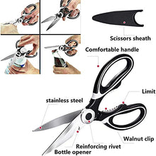 Load image into Gallery viewer, PAUL MAIER Grill Tool Set Including Filet Knife with Scabbard, Multi-Function Heavy-Duty Scissors, Barbecue Tongs, Barbecue Brush2 ，Wooden Handle Barbecue Needle10, Waterproof Storage Bag

