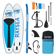 Load image into Gallery viewer, RAYSEA Inflatable Stand Up Paddle Board 10'6"x32"x6" (18.6lbs) Ultra-Light SUP with Accessories Backpack,Non Slip Deck,Paddle,Leash, Pump, Fin,Youth &amp; Adult Stand Up Boat
