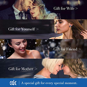 CDE Sterling Silver Jewelry Sets for Women Heart Necklaces and Earrings Crystals from Austrian Crystals Blue Jewel Mothers Day Jewelry Gifts for Women
