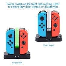 Load image into Gallery viewer, FastSnail Controller Charger Compatible with Nintendo Switch, Charging Dock Stand Station Compatible with Switch Joy-con and Pro Controller with Charging Indicator and Type C Charging Cable
