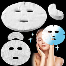 Load image into Gallery viewer, 200 Pieces Pre Cut Facial Mask Paper Sheets White DIY Facial Paper Sheet Natural Spa Skin Care Fiber Paper Non Woven Beauty Face Masks with 60 Pieces Eye Mask Paper for Women Girl Facial Creams Spa
