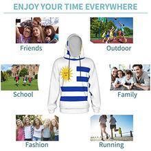 Load image into Gallery viewer, Uruguay Flag Print Hoodies Kids 3D Print Sweatshirts Long Sleeve Pullover Hoodies with Pocket for Teen Boys and Girls Black
