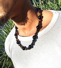 Load image into Gallery viewer, AURAS BY OSIRIS - Tigers Eye Necklace and Bracelet Set - Onyx Hematite - Incredibly Strong Magnetic Clasp - Confidence - Protection - Bead Bracelet For Men and Women
