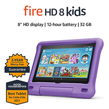 Load image into Gallery viewer, Fire HD 8 Kids tablet, 8&quot; HD display, ages 3-7, 32 GB, includes a 1-year subscription to Amazon Kids+ content, Purple Kid-Proof Case, (2020 release)
