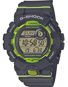 Casio G-Shock Men's GBD800-8 Bluetooth G-Squad Digital Watch, Grey/Lime Green (GRYLMGRN/8), One Size