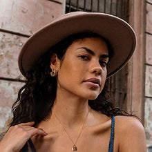 Load image into Gallery viewer, MYEARS Women Lock Necklace Gold Padlock Pendant N Initial Stamped Alphabet Engraved Letter Personalized 14K Gold Filled Chain Dainty Boho Beach Simple Jewelry Gift
