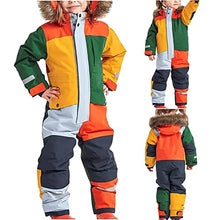 Load image into Gallery viewer, Kids Girls Boys One Piece Snowsuits Waterproof Windproof Winter Outdoor Overalls Snowboarding Ski Suits Jumpsuits
