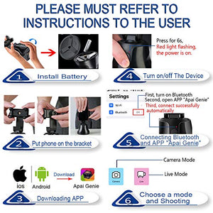 Selfie Stick,Prosvet 360° Rotation Auto Face&Object Tracking Live Broadcast Streaming Smart Shooting Camera Phone Mount,Cature 360°Camera Men Selfie Mount Auto Countdown for All Cellphone(Black)
