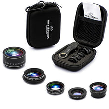 Load image into Gallery viewer, SHUTTERMOON UPGRADED Phone Camera Lens Kit for iPhone 11/Xs/R/X/8/7/6s/Smartphones/Pixel/Samsung/Android Phones Camera. 2xTele Lens Zoom Lens+Fisheye Lens+Super Wide Angle Lens&amp;Macro Lens+CPL (5 in 1)
