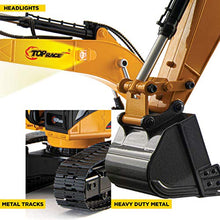 Load image into Gallery viewer, Top Race 23 Channel Hobby Remote Control Excavator, V4, Construction Vehicle RC Tractor, Full Metal Excavator Toy, Carries 180 Lbs, Diggs 1.1 Lbs Per Cubic Inch, Real Smoke, Use With our RC Dump Truck

