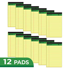 Load image into Gallery viewer, KAISA Legal Pad Writing Pads, Legal Ruled 5"x8" 50 sheets Perforated Recycled Paper Write Pad Notepad, Yellow/Canary(12pads), KSU-5675
