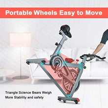 Load image into Gallery viewer, TECHMOO Indoor Exercise Bike Fitness Upright Exercise Bike Magnetic Resistance Belt Drive Home Cycling Exercise Bike Indoor Stationary Bike Bicycle for Cardio Workout Losing Weight
