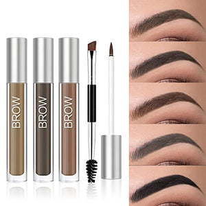 Waterproof Eyebrow Gel for Long Lasting, Highly Tinted Liquid Eye Brow Makeup, Sweatproof, Natural (Brunette)