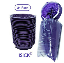 Load image into Gallery viewer, iSick Disposable Vomit Bags 1000ml, 24pk, Dark Purple, Premium Quality Medical Grade, Morning Sickness, Kids, Taxis Drivers, Car Motion Sickness, Portable, No Mess
