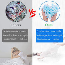Load image into Gallery viewer, Cooling Bed Pillows for Sleeping 2 Pack Shredded Memory Foam Pillows Adjustable Cool BAMBOO Pillow for Side Back Stomach Sleepers - Luxury Gel Pillows Queen Size Set of 2 with Washable Removable Cover
