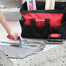 Load image into Gallery viewer, Goldblatt 8-Piece Masonry Hand Tool Set Includes Finishing Trowel, Gauging Trowel, Groover, Edger, Extruded Magnesium Float, Wood Float and Wire Twister, Organized in Tool Bag
