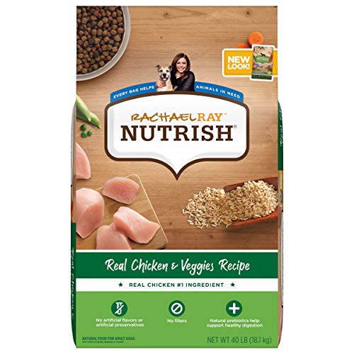Rachael Ray Nutrish Premium Natural Dry Dog Food, Real Chicken & Veggies Recipe, 40 Pounds (Packaging May Vary)