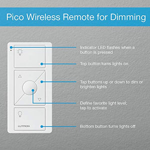 Lutron Caseta Wireless Smart Lighting Dimmer Switch and Remote Kit for Wall & Ceiling Lights, P-PKG1W-WH, White