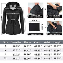 Load image into Gallery viewer, sunseen Women&#39;s Outdoor Waterproof Raincoat Packable Lightweight Rain Jacket Hooded Outerwear Trench Coat Travel Windbreaker (Grey, XL)
