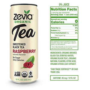 Zevia Organic Sugar Free Iced Tea, Tea Time Variety Pack, 12 Ounce Cans (Pack of 12)