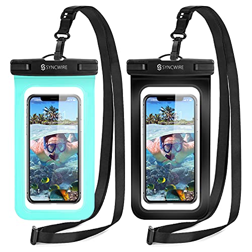 Syncwire Waterproof Phone Pouch [2-Pack] - Universal IPX8 Waterproof Phone Case Dry Bag with Lanyard Compatible with iPhone 13/12/11 Pro XS MAX XR X 8 7 6 Plus Samsung S22 S20 and More Up to 7 Inches