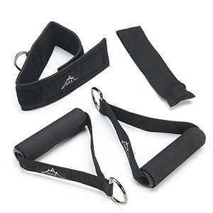 Black Mountain Products Resistance Band Set with Door Anchor, Ankle Strap, Exercise Chart, and Carrying Case