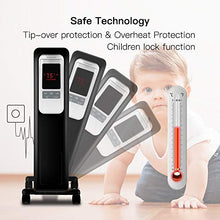 Load image into Gallery viewer, Space Heater, KopBeau 1500W Oil Filled Radiator Electric Heater with Digital Thermostat, 24 Hrs Timer &amp; Remote, Portable Heater for Full Room Indoor
