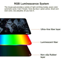 Load image into Gallery viewer, rnairni Extended RGB Gaming Mouse Pad, Extra Large Gaming Mouse Mat for Gamer, Waterproof Office Desktop Mat with 10 Lighting Mode, for PC Computer RGB Keyboard Mouse - 31.5'' x 15in x 4mm(Map)
