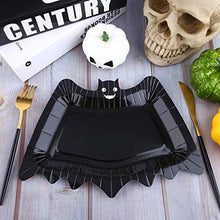 Load image into Gallery viewer, Elcoho 50 Pieces Halloween Bat Paper Plates Disposable Plates Dinnerware Plates Halloween Paper Tableware for Halloween Party
