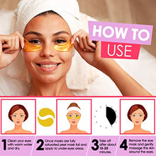 Load image into Gallery viewer, Cedlize Under Eye Collagen Patch, 24K GOLD ANTI-AGING MASK, Pads For Puffy Eyes &amp; Bags, Dark Circles and Wrinkles, With Hyaluronic Acid, Hydrogel, Deep Moisturizing Improves Elasticity, 30 PAIRS
