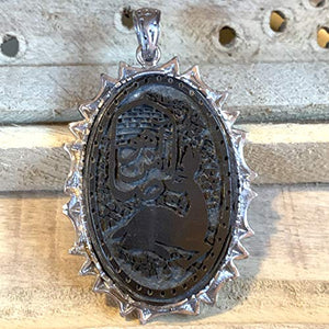 Hadeed e chini Pendant hadeed stone Sang e Hadeed | AlAliGems | Hematite Islamic Pendant for