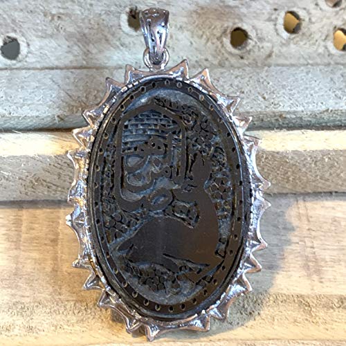Hadeed e chini Pendant hadeed stone Sang e Hadeed | AlAliGems | Hematite Islamic Pendant for