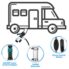 Load image into Gallery viewer, Macerator Pump for RV, 12V Motor Quick Release RV Waste Waste Chopper Pump Portable Self-priming Macerator for RV Camper Trailer Boat, 30s Run Dry Protection
