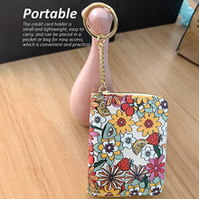 Load image into Gallery viewer, Insaizom Boho Abstract Flower Credit Card Holder for Women, Retro Small RFID Card Wallet Slim Leather Organizer Case (rainbow)
