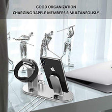 Load image into Gallery viewer, OLEBR Charging Stand Compatible with iWatch 6 and SE Watch Charging Stand for AirPods, iWatch Series 6/SE/5/4/3/2/1,iPhone 11/11 Pro/11 Pro Max/Xs/X Max/XR/X/8/8Plus/7/7 Plus /6S /6S Plus-Silver
