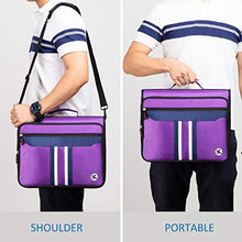 Load image into Gallery viewer, 2-Inch 3 Rings Zipper Binder, Holds 15-Inch Laptop/Tablet, Handle and Shoulder Strap Included, Violet
