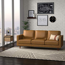 Load image into Gallery viewer, Amazon Brand – Rivet Revolve Modern Leather Sofa Couch, 80"W, Caramel
